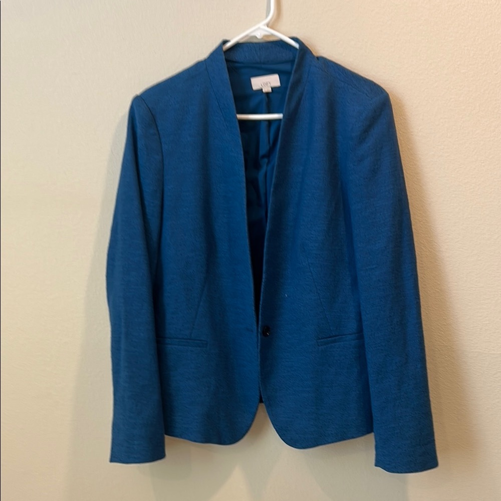 Ann Taylor Textured Blue Jacket